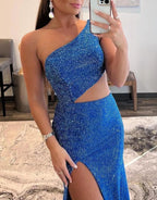 Toni | One Shoulder Royal Blue Prom Dress with Split by KissProm