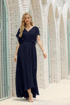 Numbersea Mother of The Bride Dresses Plus Size V-Neck Floor Length Formal Prom Dress for Wedding Guest 28020 by numbersea