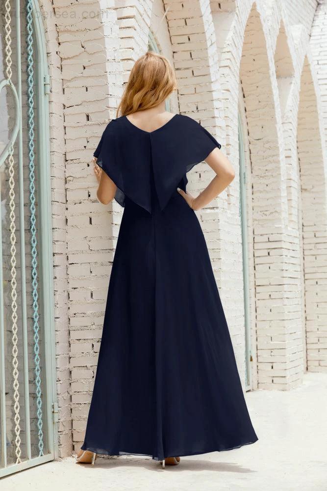 Numbersea Mother of The Bride Dresses Plus Size V-Neck Floor Length Formal Prom Dress for Wedding Guest 28020 by numbersea