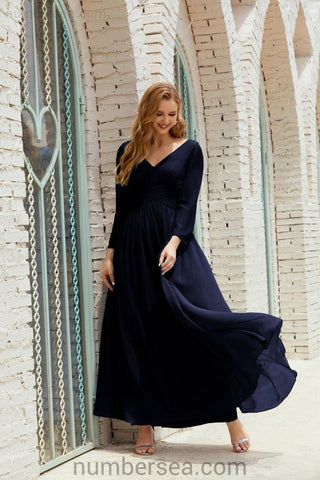 Numbersea Bridesmaid Dress Chiffon Formal Party Dress Evening Dress 28016