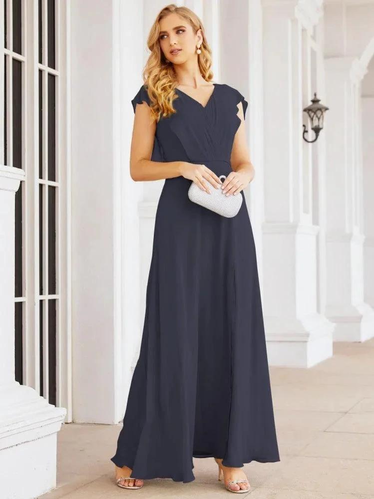 Sunnderly Bridesmaid Dresses Cape Formal Prom Dress Open Back Gowns for Mother of The Bride SY28058 by numbersea