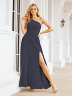 Numbersea One Shoulder Bridesmaid Dresses Long Formal Prom Gowns 28048
