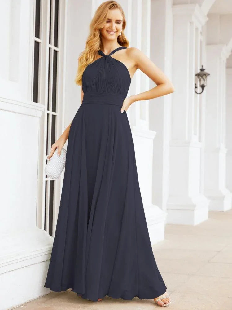 Numbersea Abiti da damigella incrociati con collo all'americana per festa, matrimonio, sera, ballo di fine anno, abiti lunghi da ballo 28053