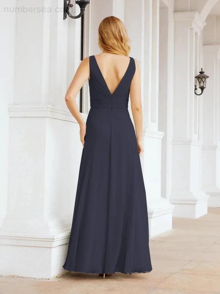 Numbersea Bridesmaid Dresses for Wedding Ruffles Long Formal Prom Gowns 28039 by numbersea