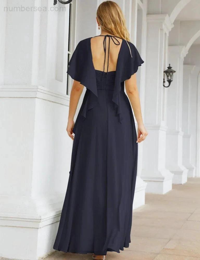 Numbersea Bridesmaid Dresses Backless Formal Prom Gowns for Evening Party Mother of The Bride Dress 28040 by numbersea