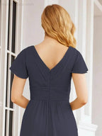 Numbersea Formal Prom Gowns for Mother of The Bride Cap Sleeves Bridesmaid Dress 28047 by numbersea