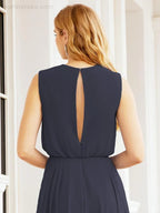 Numbersea Sleeveless Long Bridesmaid Dress A line Formal Evening Prom Gown 28025