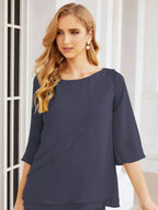 Sunnderly Elegant 2 Piece Mother of The Bride Dress Plus Size Pant Suits Ruffle Layers Sliver Housecoat SY28064 by numbersea