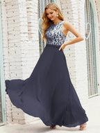 Lace Bridesmaid Dress Floor Length Evening Gowns with Pockets 28017 by numbersea