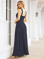 Numbersea Abiti da damigella incrociati con collo all'americana per festa, matrimonio, sera, ballo di fine anno, abiti lunghi da ballo 28053