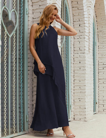 Chiffon Long Plus Size Mother of Bride Dresses Formal Bridesmaid Prom Gown SY28019