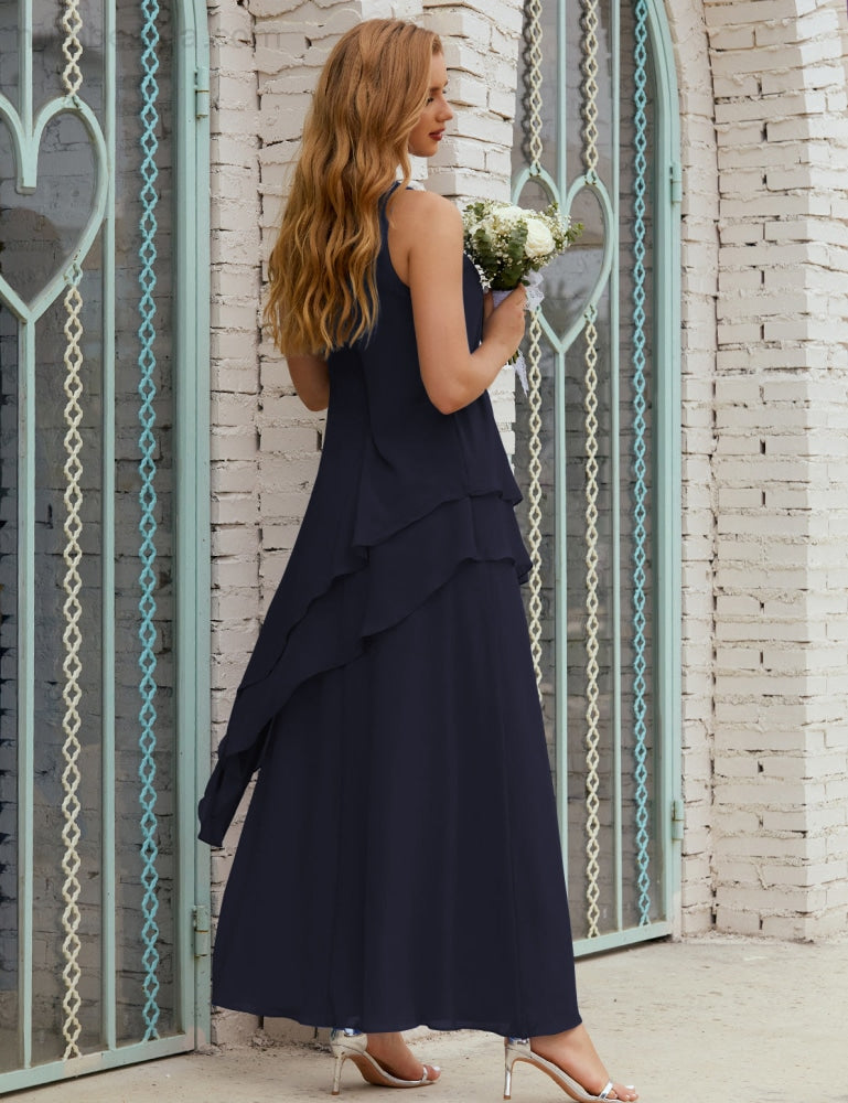 Chiffon Long Plus Size Mother of Bride Dresses Formal Bridesmaid Prom Gown SY28019