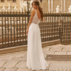 Sweetheart Wedding Dresses for Woman Lace Appliques Boho Bridal Gowns Slit Sleeveless Boho vestidos de novia boda civil by payinti