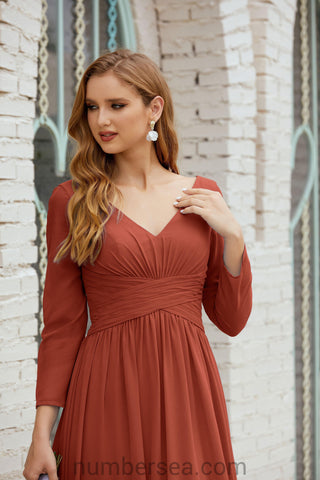 Numbersea Bridesmaid Dress Chiffon Formal Party Dress Evening Dress 28016