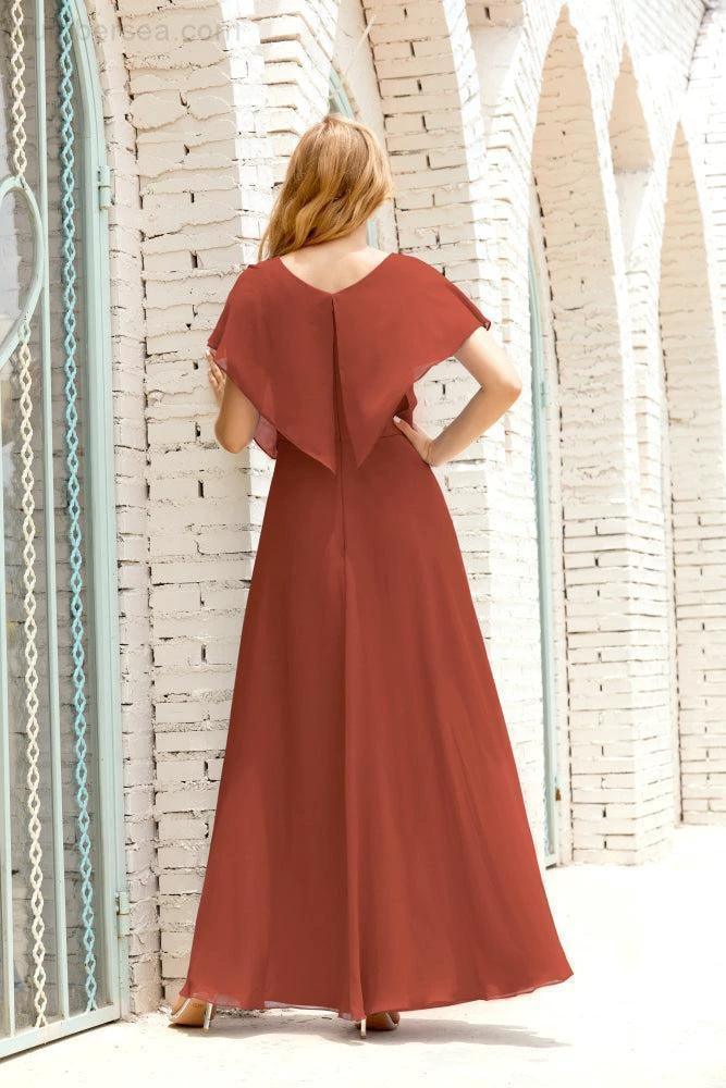 Numbersea Mother of The Bride Dresses Plus Size V-Neck Floor Length Formal Prom Dress for Wedding Guest 28020 by numbersea