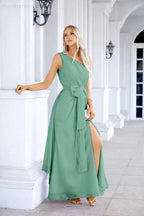 Ladies Chiffon One Shoulder Bridesmaid Evening Dress Wedding Party Evening Dress 28133 by numbersea