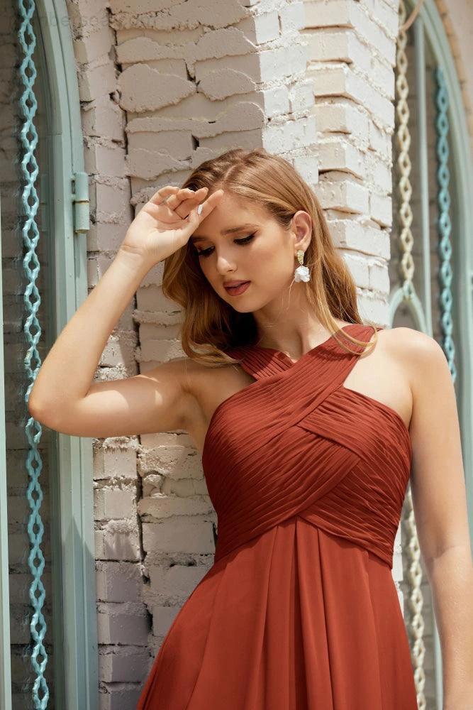 Halter Bridesmaid Dresses Formal Cocktail Prom Gown 28015 by numbersea