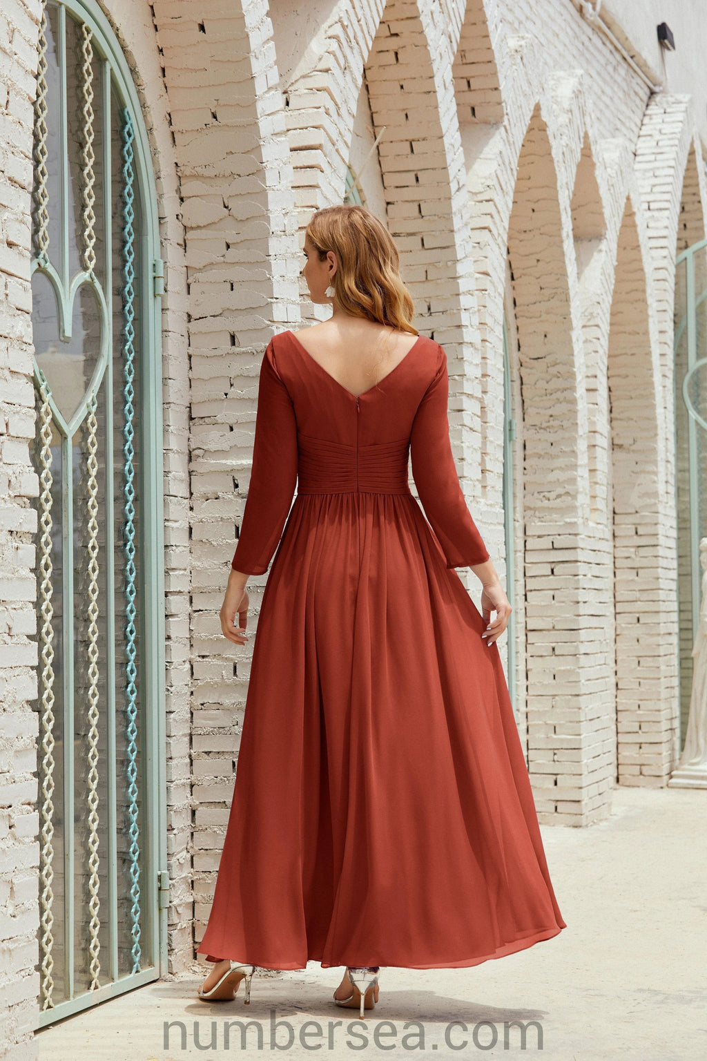 Numbersea Bridesmaid Dress Chiffon Formal Party Dress Evening Dress 28016 by numbersea