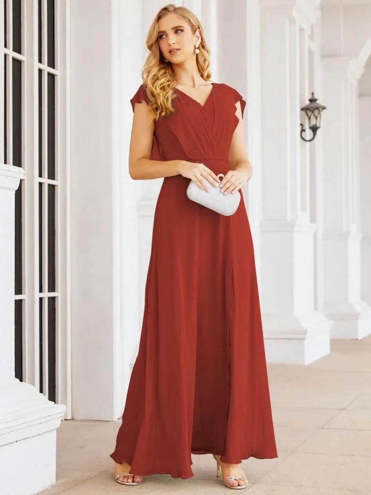 Sunnderly Bridesmaid Dresses Cape Formal Prom Dress Open Back Gowns for Mother of The Bride SY28058 by numbersea