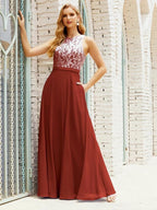 Lace Bridesmaid Dress Floor Length Evening Gowns with Pockets 28017 by numbersea