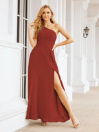 Numbersea One Shoulder Bridesmaid Dresses Long Formal Prom Gowns 28048