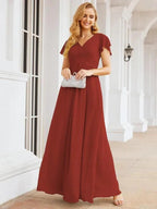 Numbersea Formal Prom Gowns for Mother of The Bride Cap Sleeves Bridesmaid Dress 28047 by numbersea
