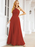 Numbersea Abiti da damigella incrociati con collo all'americana per festa, matrimonio, sera, ballo di fine anno, abiti lunghi da ballo 28053