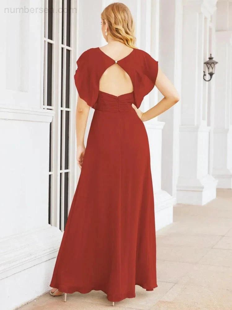 Sunnderly Bridesmaid Dresses Cape Formal Prom Dress Open Back Gowns for Mother of The Bride SY28058 by numbersea