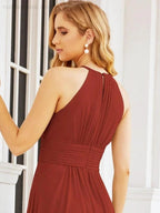 Numbersea Keyhole Bridesmaid Dresses Sleeveless Formal Evening Party Prom Gowns 28043 by numbersea