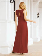 Formal Prom Gown Elegant V-Neck Sleeveless Bridesmaid Dresses for Wedding Party 28037 by numbersea