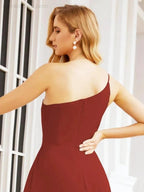 Numbersea Women's One Shoulder Formal Prom Gowns for Mother of The Bride Side Slit Bridesmaid Dresses 28052 by numbersea