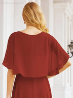 Numbersea Bridesmaid Dresses for Wedding Formal Evening Party Prom Gown with Cape 28050