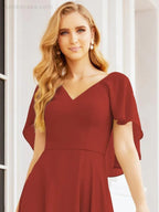 Numbersea Bridesmaid Dresses for Wedding Formal Evening Party Prom Gown with Cape 28050