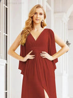 Numbersea Bridesmaid Dresses with Split for Wedding Party Flutter Sleeves 28045 by numbersea