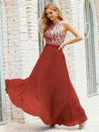 Lace Bridesmaid Dress Floor Length Evening Gowns with Pockets 28017 by numbersea
