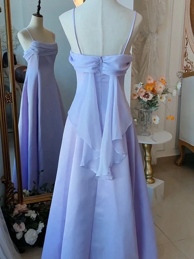 Elegant Purple Spaghetti Straps Prom Dress Fairy Formal Party Gown Evening Dress Y7554 by simplepromdress