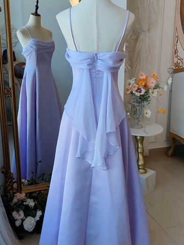 Elegantes Lila Spaghettiträger Ballkleid Fee Formales Partykleid Abendkleid Y7554