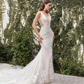 V-neck Wedding Dresses For Women 2024 Backless Mermaid Lace Appliques Floor-length Backless Customized Vestidos De Novia by payinti