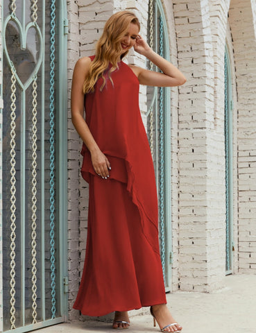 Chiffon Long Plus Size Mother of Bride Dresses Formal Bridesmaid Prom Gown SY28019