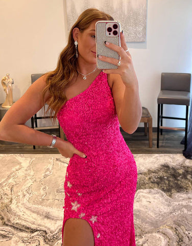 Shiloh | Meerjungfrau-Ballkleid mit One-Shoulder-Pailletten und Sternen