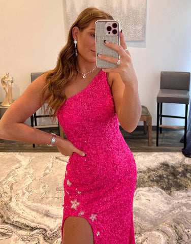 Shiloh | Meerjungfrau-Ballkleid mit One-Shoulder-Pailletten und Sternen