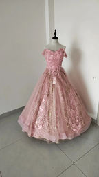 Light Blue Off The Shoulder Tulle Lace Appliques Princess Dresses Glitter Ball Gown Y8129 by simplepromdress