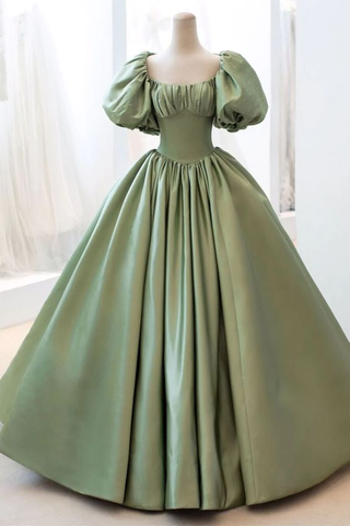 Satin Ballkleid Langes Ballkleid Kurze Ärmel Abendkleid Y4313