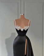 Gorgeous Black Straps Sweetheart Sheath Evening Dress Y6666 by simplepromdress