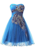 Chic Tulle Satin Sweetheart Neckline A-Line Short Cocktail Dress Homecoming Dress Y8485 by simplepromdress