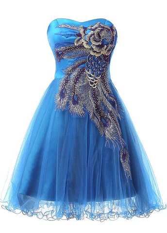 Schickes Tüll Satin Herzförmiger Ausschnitt A-Linie Kurzes Cocktailkleid Homecoming Kleid Y8485