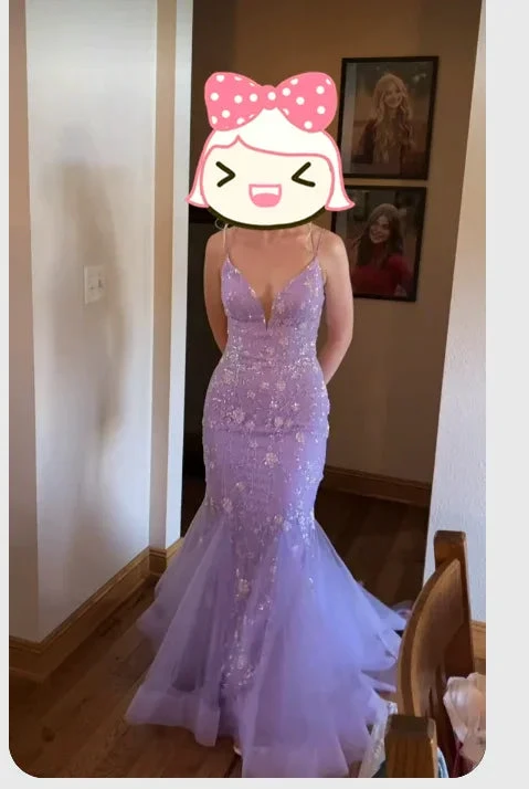 Light Purple Mermaid Prom Dress Elegant Evening Dress Graduation Dress Y300 by simplepromdress