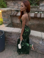 Green sequin prom dress new design dress prom sparkly evening dress Y6652 by simplepromdress