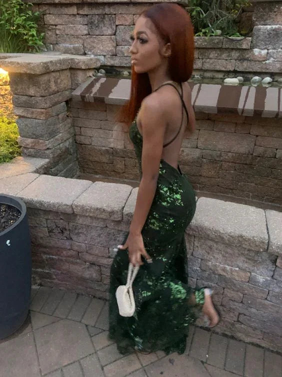 Green sequin prom dress new design dress prom sparkly evening dress Y6652 by simplepromdress