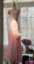 Pretty Pink Chiffon Beaded Mermaid Prom Dress Long Evening Dress Y8425 by simplepromdress